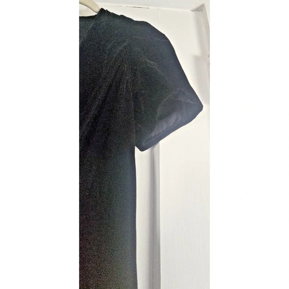 ZARA black velvet mini dress crystal embellished buttons woman sz S